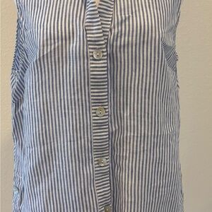 J Jill Love Linen striped sleeveless top size large